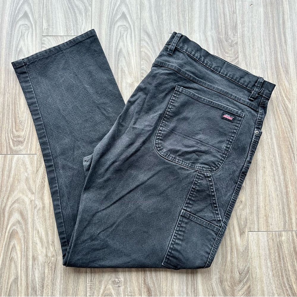 Men’s Dickies Relaxed Fit Heavy Duty Black Carpenter Worker Pants Size 44x32